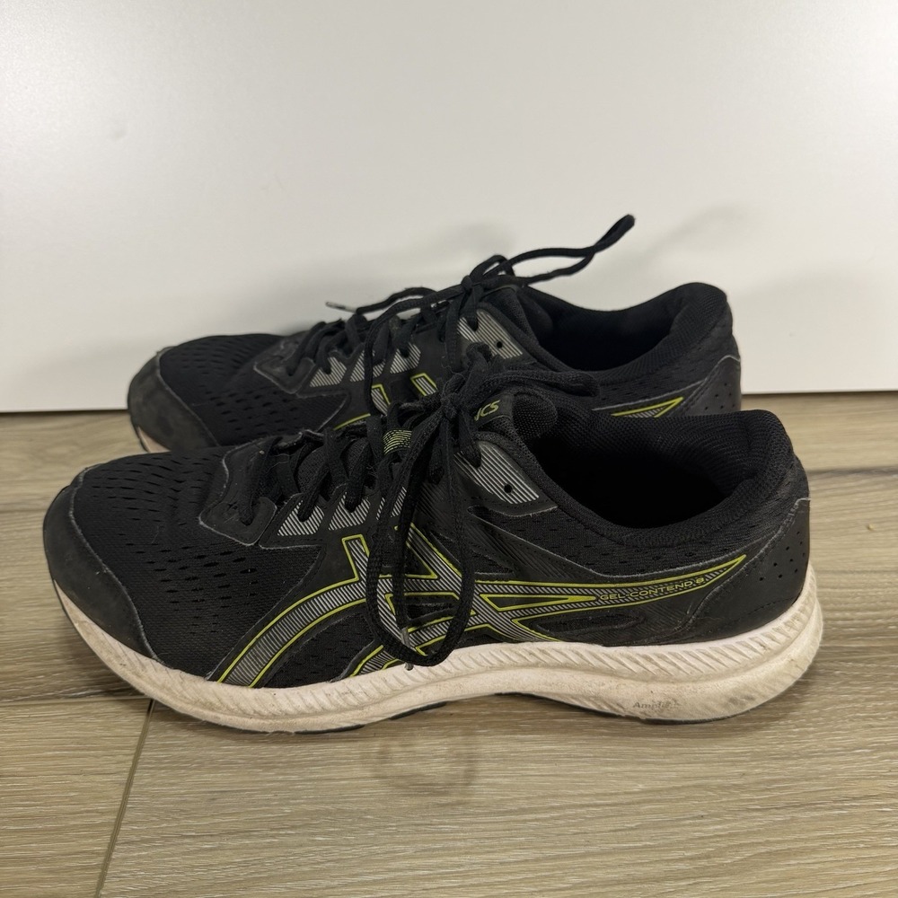 ASICS Contend 8 Running Shoes 1014A259 Black Green Mens Size 12 Sneakers